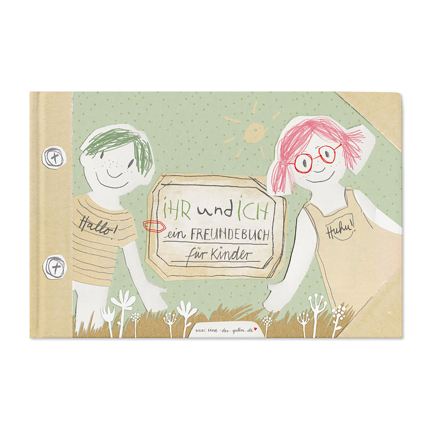Freundebuch für Kinder, Ihr und ich Kinderfreundebuch für Schule & Kindergarten, A5 Quer, Hardcover, Eintragbuch als Poesiealbum für Jungen & Mädchen