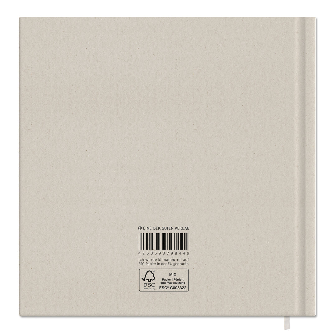 Hochzeitsgästebuch Creme - Schön dass du da bist | Gästebuch für Hochzeit, Geburtstag, Taufe | klimaneutrales FSC-Papier | 21x21 cm, Hardcover