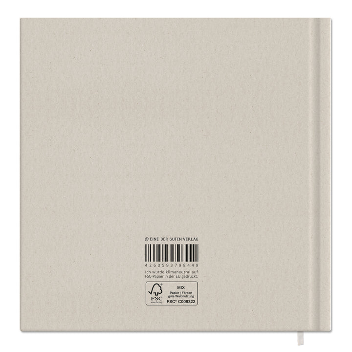 Hochzeitsgästebuch Creme - Schön dass du da bist | Gästebuch für Hochzeit, Geburtstag, Taufe | klimaneutrales FSC-Papier | 21x21 cm, Hardcover
