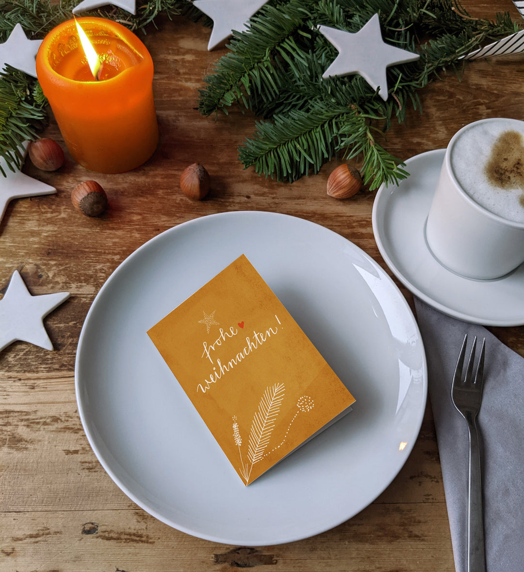 25 Geschenkanhänger frohe Weihnachten! KUPFER | originelle mini Weihnachtskarten zum Weihnachtsgeschenke Beschriften | A7 Recyclingpapier Klappkarten