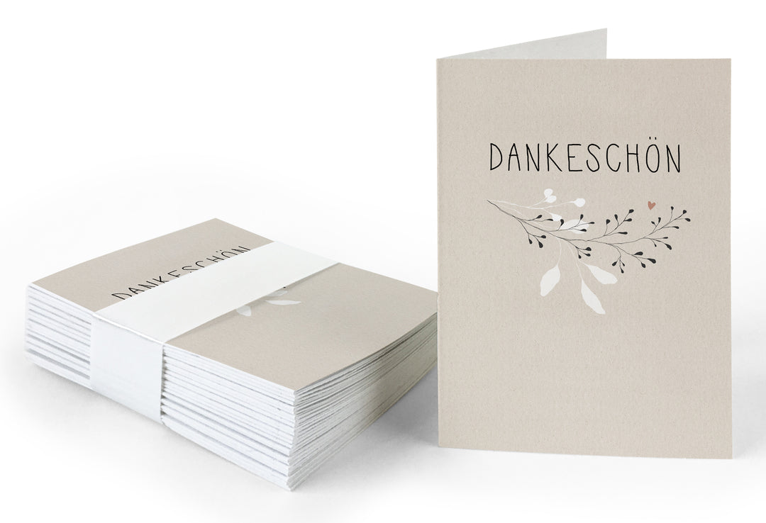 Geschenkanhänger Dankeschön Creme, mini Klappkarten zum beschriften deiner Danksagungen