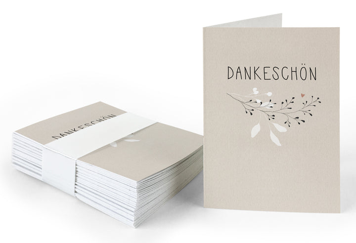 Geschenkanhänger Dankeschön Creme, mini Klappkarten zum beschriften deiner Danksagungen