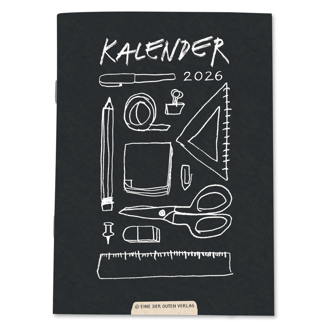 Mini Kalender 2026 in Schwarz Weiß als Hilfestellung für mehr Achtsamkeit & Übersicht