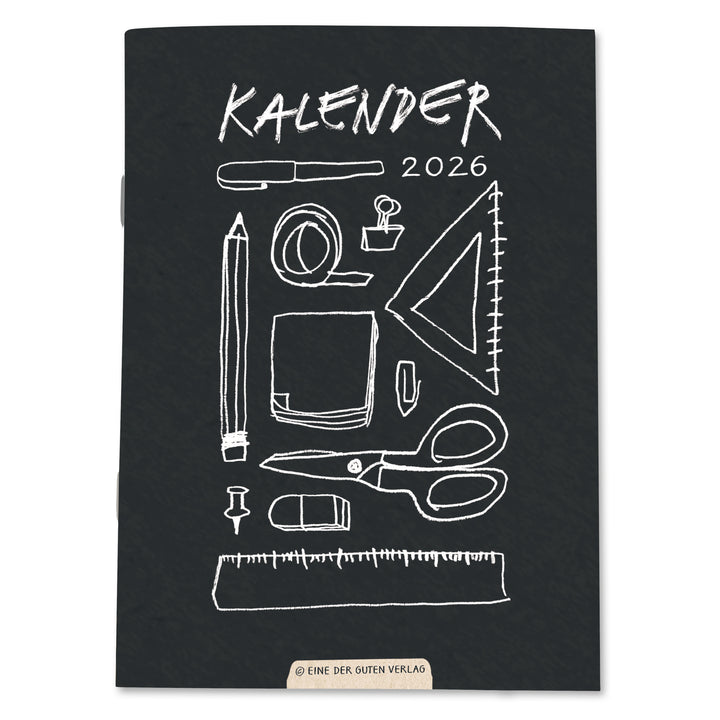 Mini Kalender 2026 in Schwarz Weiß als Hilfestellung für mehr Achtsamkeit & Übersicht