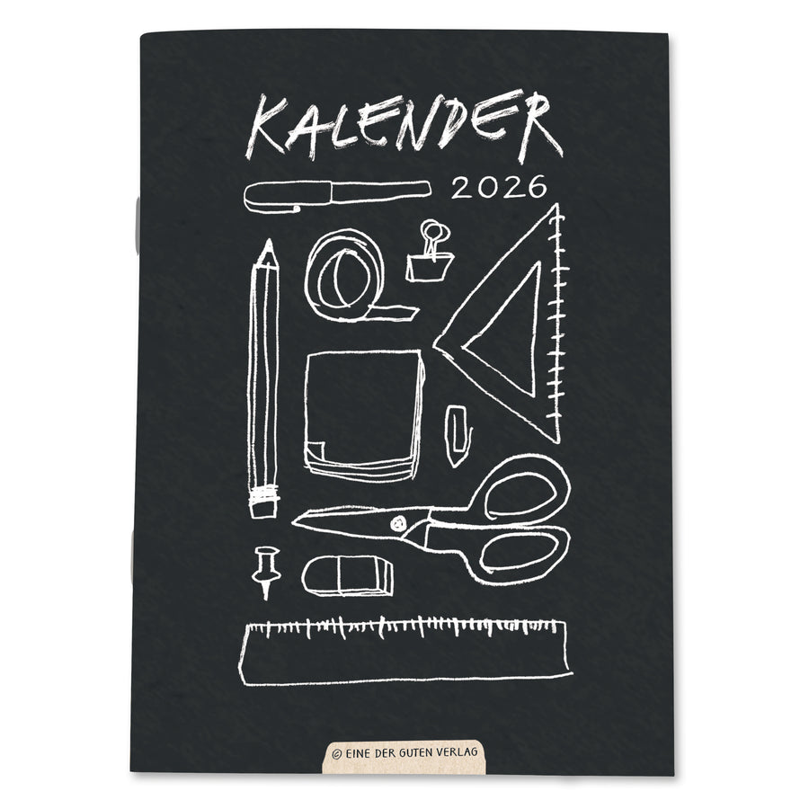 Mini Kalender 2026 in Schwarz Weiß als Hilfestellung für mehr Achtsamkeit & Übersicht