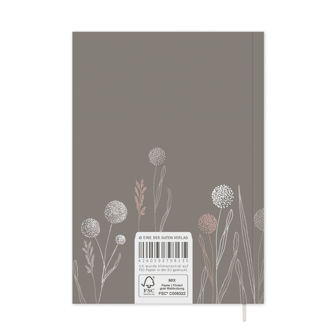 A5 Terminkalender – Studienplaner 2025 2026 | 18 Monate Wochenplaner mit Leseband | Softcover Taschenkalender & Terminplaner | Greige Weiß Rosa