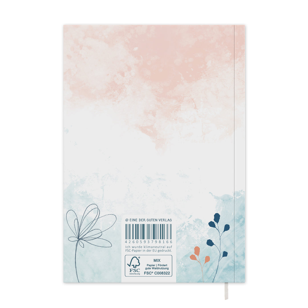 A5 Terminkalender – Studienplaner 2025 2026 | 18 Monate Wochenplaner mit Leseband | Softcover Terminplaner im Spalten-Layout | Weiß Blau Rosa