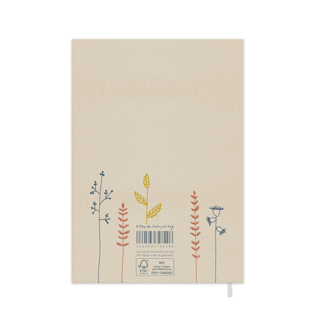 A5 Terminkalender 2026 beige blau rot mit blanko Seiten liniert für Notizen & Ideen