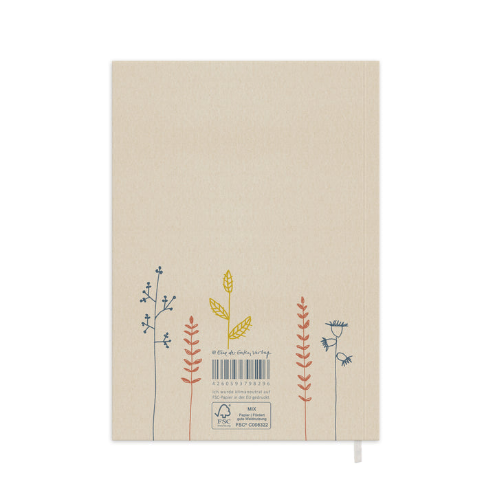 A5 Terminkalender 2026 beige blau rot mit blanko Seiten liniert für Notizen & Ideen