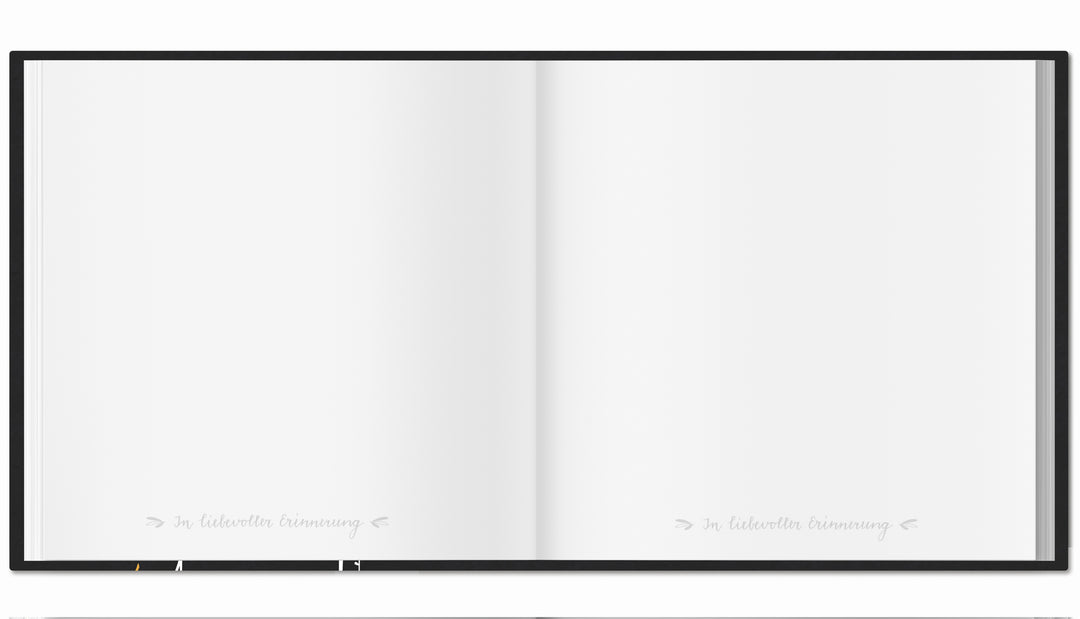 Schwarzes Kondolenzbuch zur Trauerfeier - In liebevoller Erinnerung - hochwertiges Design mit Blumen, stabiler Einband, 100 S, Blanko, 21x21cm
