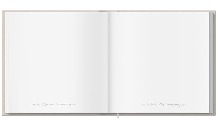 Beiges Kondolenzbuch zur Trauerfeier - In liebevoller Erinnerung - hochwertiges Design mit Blumen, stabiler Einband, 100 S, Blanko, 21x21cm