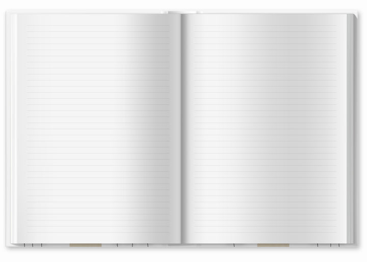 Liebes Tagebuch, Notizbuch für Erwachsene, Mädchen und Jungen, liniert, 120 Seiten, 80 g Recyclingpapier, Hardcover 18x24,5cm, Weiß mit Blumen