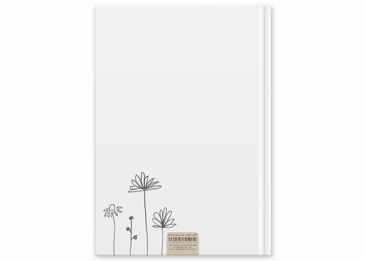 Liebes Tagebuch, Notizbuch für Erwachsene, Mädchen und Jungen, liniert, 120 Seiten, 80 g Recyclingpapier, Hardcover 18x24,5cm, Weiß mit Blumen