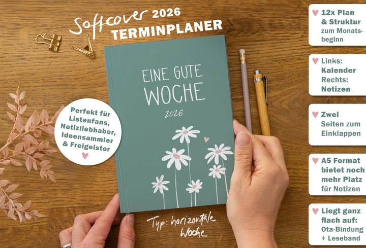 Terminkalender 2026 als Hausaufgabenheft oder Schülerkalender verwendbar