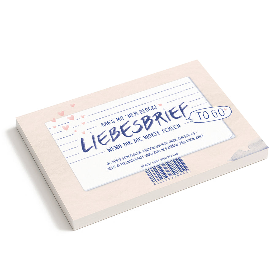 Liebesbrief to go, Abreißblock für verliebte Pärchen, Aufmerksamkeit & Liebesbeweis, Brief mit Herz zum Ankreuzen mit Platz für liebe Worte