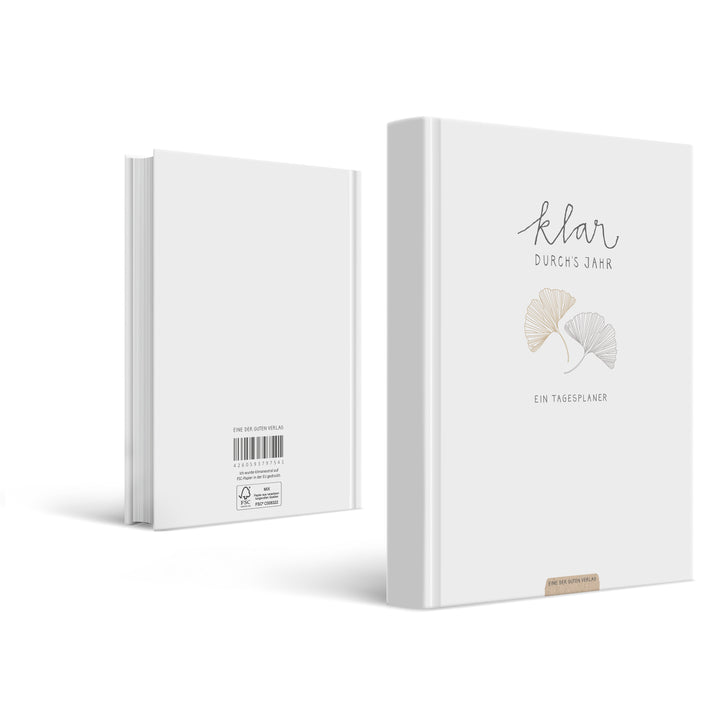 A5 Terminkalender undatiert - Klar durchs Jahr | Tagesplaner und Notizbuch für mehr Achtsamkeit | Hardcover Taschenkalender Terminplaner | Weiß