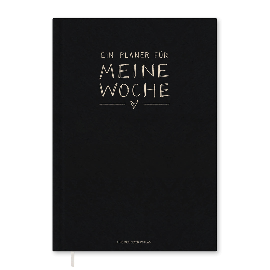 A5 Terminkalender - Kalender ohne Jahr | Wochenplaner und Notizbuch für mehr Achtsamkeit | Hardcover Taschenkalender & Terminplaner | Schwarz Weiß schlicht