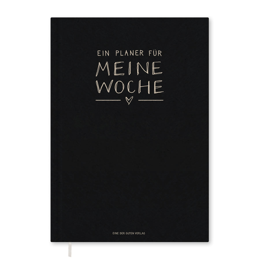 A5 Terminkalender - Kalender ohne Jahr | Wochenplaner und Notizbuch für mehr Achtsamkeit | Hardcover Taschenkalender & Terminplaner | Schwarz Weiß schlicht