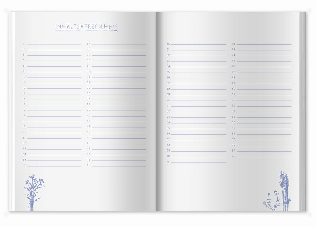 Rezeptbuch A5 zum Selberschreiben - Meine liebsten Rezepte | DIY Kochbuch, Backbuch, Geschenkidee | Blau Rosa Blumen Design, FSC Papier, Softcover