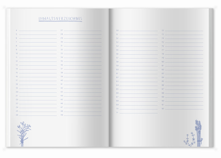 Rezeptbuch A5 zum Selberschreiben - Meine liebsten Rezepte | DIY Kochbuch, Backbuch, Geschenkidee | Blau Rosa Blumen Design, FSC Papier, Softcover