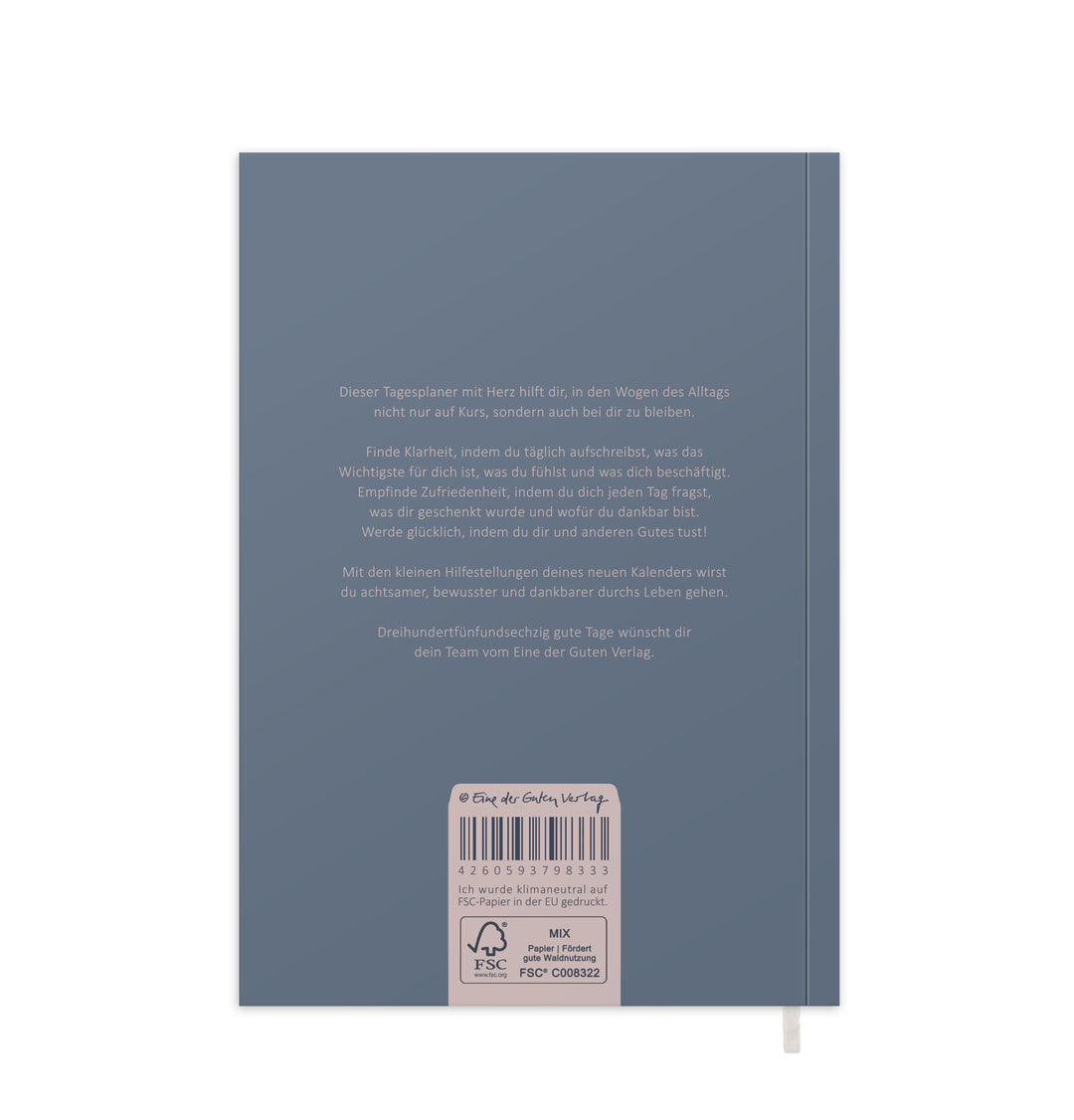 Terminkalender 2026 A5 blau rosa, Achtsamkeit Geschenkidee beste Freundin