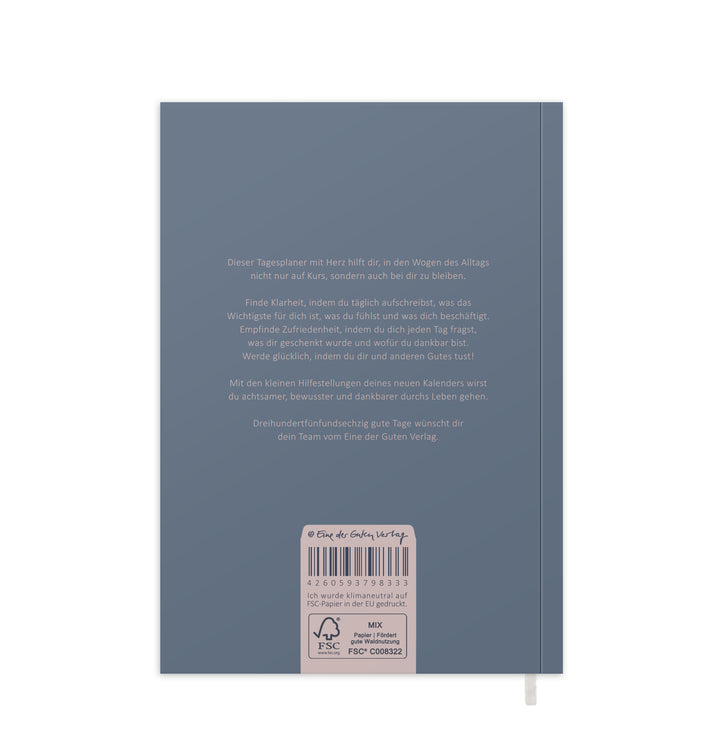 Terminkalender 2026 A5 blau rosa, Achtsamkeit Geschenkidee beste Freundin