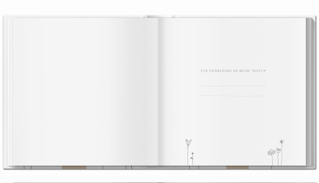 Gästebuch - meine Taufe | weiß mit Blumen | Taufbuch für Tauffeier, Tauffest, als Taufgeschenk | 100 blanko Seiten, Recyclingpapier, Hardcover, 21x21