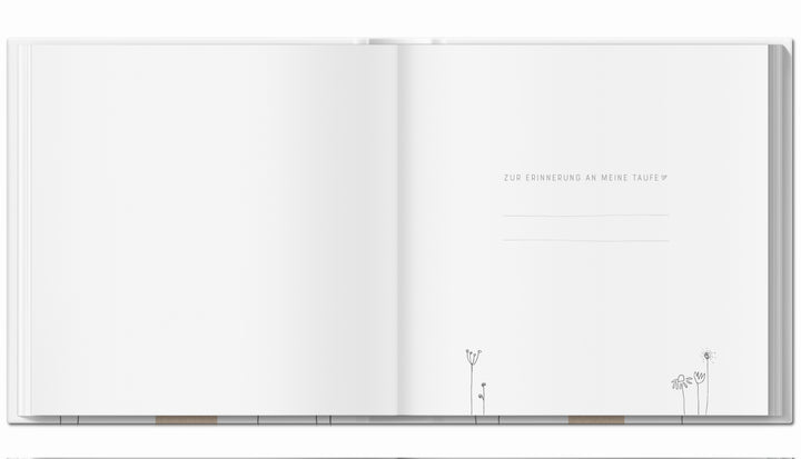 Gästebuch - meine Taufe | weiß mit Blumen | Taufbuch für Tauffeier, Tauffest, als Taufgeschenk | 100 blanko Seiten, Recyclingpapier, Hardcover, 21x21