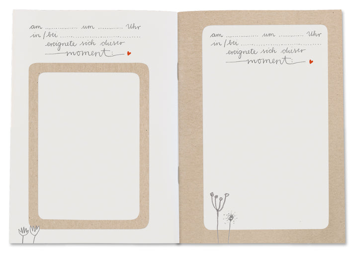 Das kleine Buch der großen Momente | A6 Eintragbuch für die schönsten Erinnerungen, Kindermund, etc. |  mit Gummiband | weiß beige