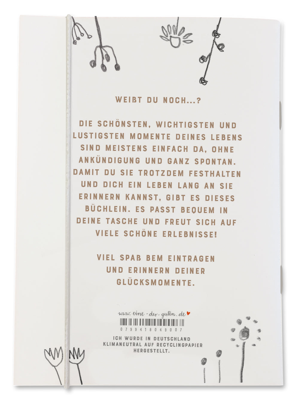Das kleine Buch der großen Momente | A6 Eintragbuch für die schönsten Erinnerungen, Kindermund, etc. |  mit Gummiband | weiß beige