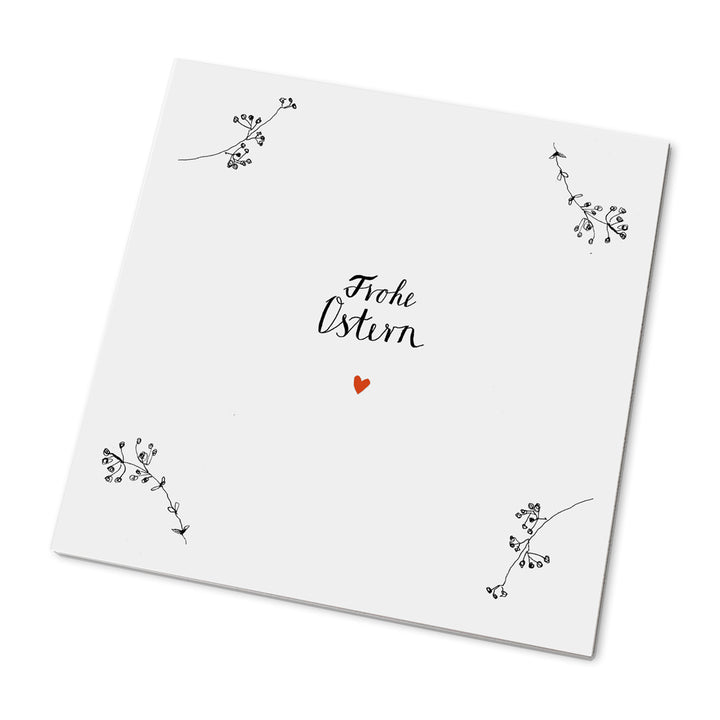 25 Marmeladendeckchen - Frohe Ostern | Gläserdeckchen Weiß für Marmelade & Einmachgläser | Recyclingpapier Abreißblock + 10 m Garn + Justiergummi