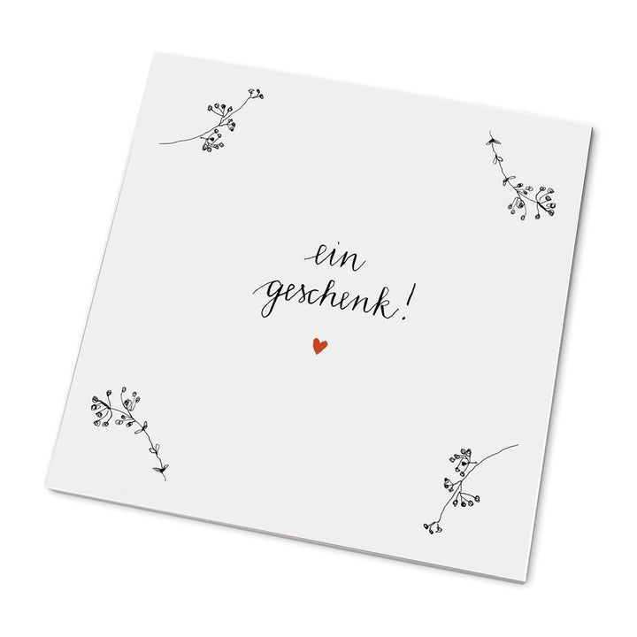 25 Marmeladendeckchen - ein Geschenk! - als Abreißblock, Weiß mit Kalligrafie Blumen und Spruch, Gläserdeckchen für Eingemachtes & selbstgemachte Marmelade, Recyclingpapier + 10 m Bakers Twine & Justiergummi