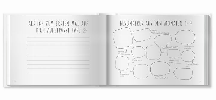 Enkelbuch - Mein tolles, kleines Enkelkind - A5 Babytagebuch und Erinnerungsalbum für Oma und Opa, Hardcover weiß mint, 60 S. Recyclingpapier