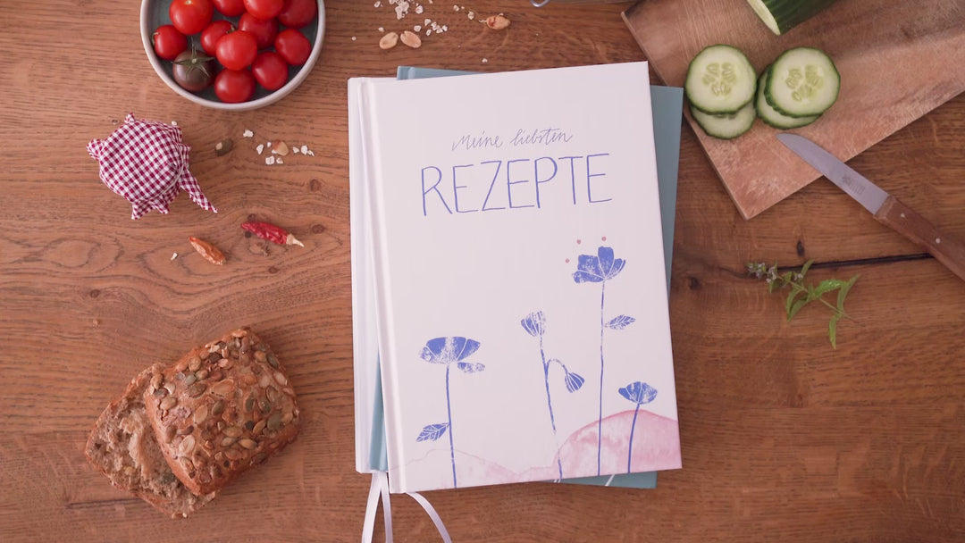 Rezeptbuch zum Selberschreiben - selbst gemacht! - DIY Kochbuch für deine besten Rezepte, Kreatives Geburtstagsgeschenk, Weiß, Hardcover, 17x24 cm