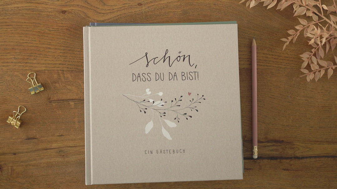 Hochzeitsgästebuch | Gästebuch für Hochzeit, Geburtstag, Taufe | klimaneutrales FSC-Papier | 21x21 cm, Hardcover