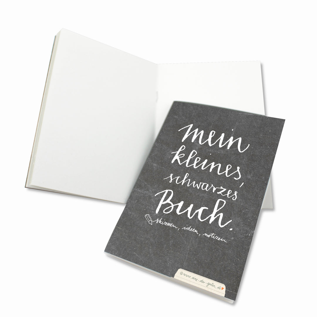 Mein kleines schwarzes Buch - handliches Notizbuch für kreative Skizzen, Ideen und Notizen, schwarz, A6 mit Gummiband