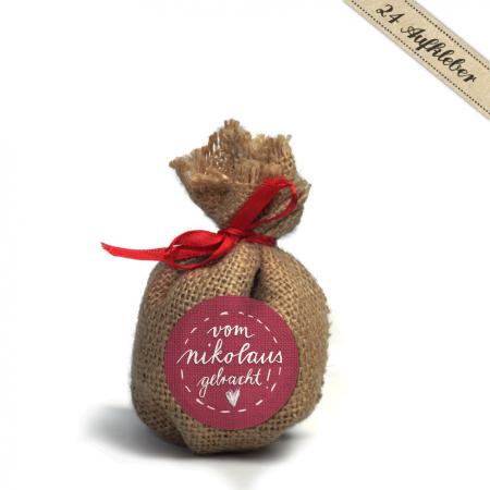 Nikolausetiketten in rot, zum bekleben der nikolausgeschenke ...