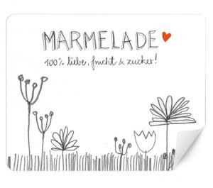 Selbstklebende Marmeladenetiketten zum Beschriften und Dekorieren mit Blumen Deko, Grau Weiß
