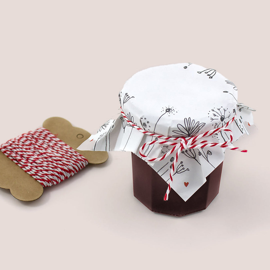 Marmeladendeckchen aus Recyclingpapier als praktischer Abreißblock für