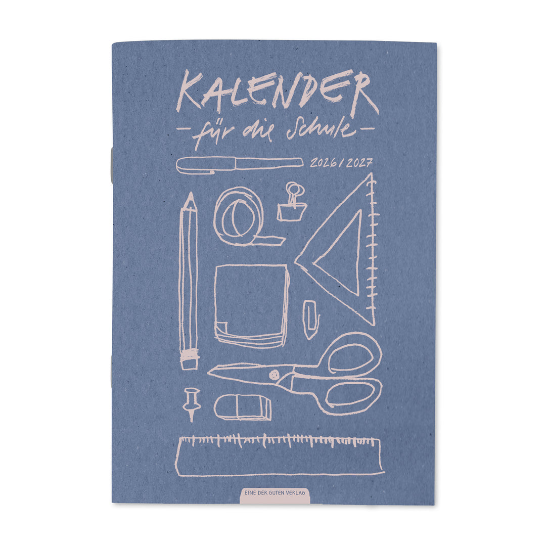 Leichter Lehrerkalender Heft 2026 2027 A5 Monatsplaner blau, nachhaltig auf FSC®-Recyclingpapier, klimaneutral gedruckt – Eine der Guten Verlag