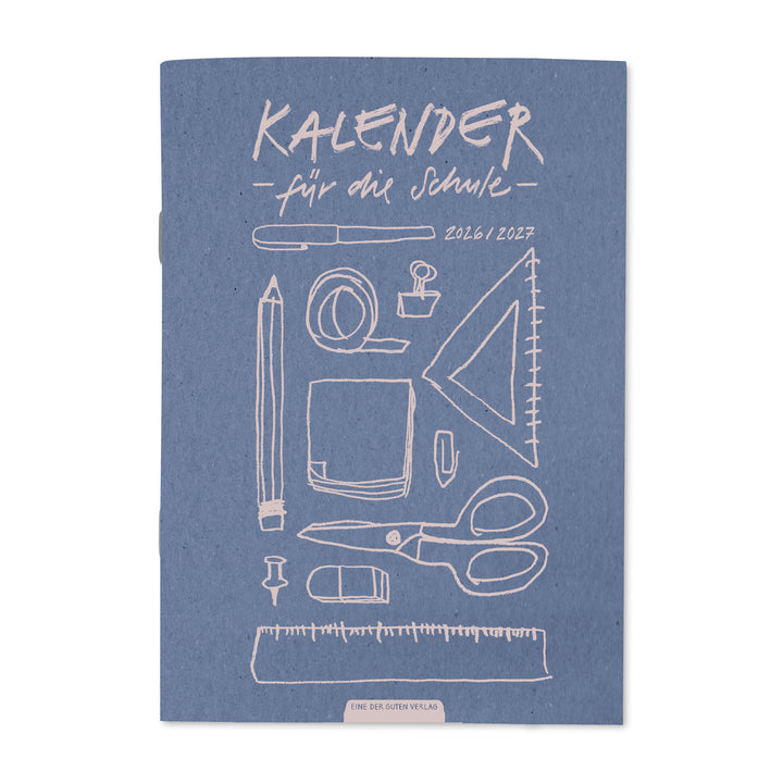 Leichter Lehrerkalender Heft 2026 2027 A5 Monatsplaner blau, nachhaltig auf FSC®-Recyclingpapier, klimaneutral gedruckt – Eine der Guten Verlag