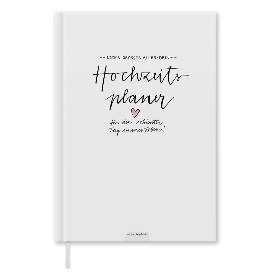 XXL Hochzeitsplaner mit vielen Checklisten, Zeitplan, To-do-Listen, Wedding Planner als Notizbuch, 184 S., A4, Hardcover, weiß, Recyclingpapier, klimaneutral gedruckt
