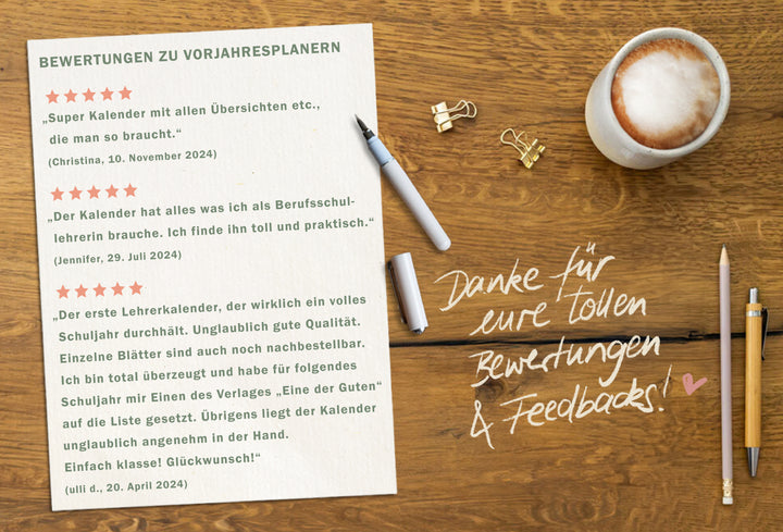 Lehrerkalender 2026 2027 | A4 Grundschulplaner für Unterrichtsvorbereitung & Schuljahr Planung | 1 Doppelseite pro Woche | klimaneutral, mint mit Blumen