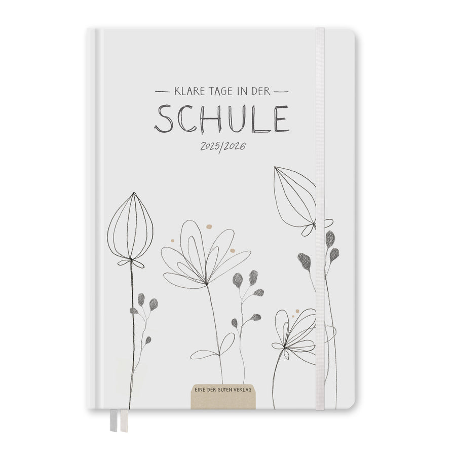 Lehrerkalender 2025 2026 - 365 gute Tage in der Schule | 17x24 cm Hardcover Lehrerplaner | für Unterrichtsvorbereitung & Schuljahr Planung | Weiß