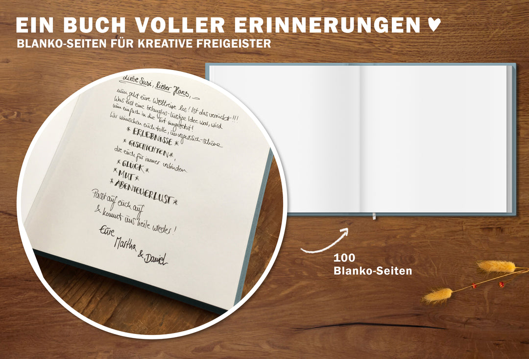Abschiedsbuch für Kollegen, Lehrer, Freunde - Danke für die fabelhafte Zeit - Abschiedsgeschenk, Blau Grau, 100 Blanko Seiten, Hardcover, 120g FSC Papier