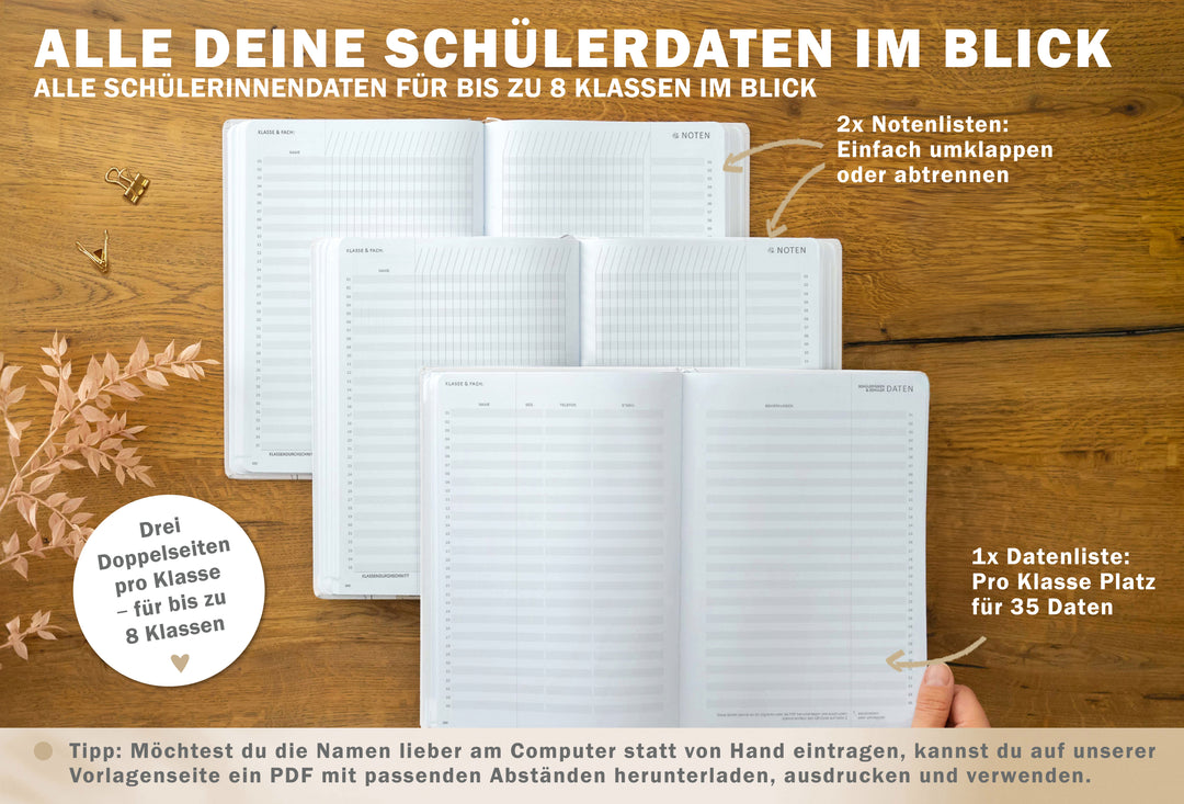 Lehrerkalender 2026 2027 - Klare Tage in der Schule | 17x24 cm Hardcover Lehrerplaner | für Unterrichtsvorbereitung & Schuljahr Planung | Weiß