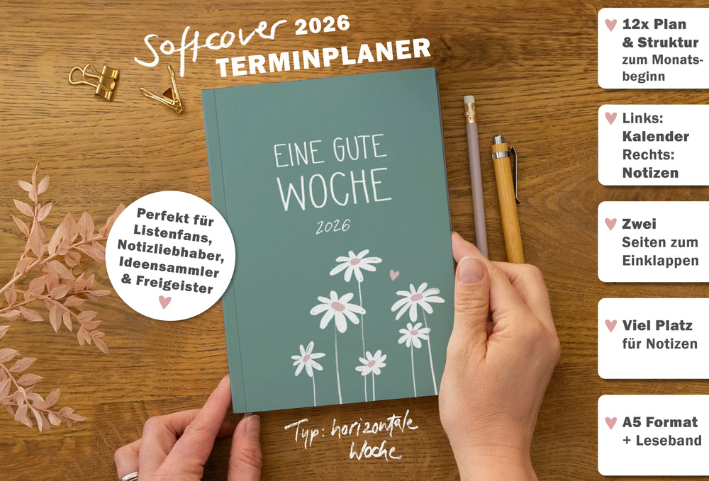 Terminkalender 2026 als Hausaufgabenheft oder Schülerkalender verwendbar