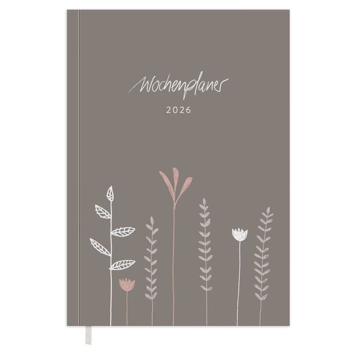 Kalender 2026 beige mit Hilfestellungen für mehr Achtsamkeit