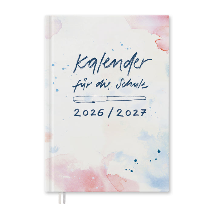 Lehrerkalender 2026 2027 | A4 Lehrer-Planer für Unterrichtsvorbereitung & Schuljahr Planung | 1 Doppelseite pro Woche | klimaneutral, weiß blau rosa