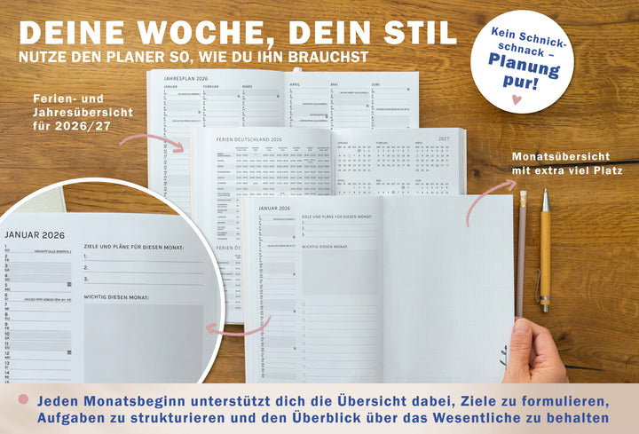 Ferienübersicht Terminkalender 2026 als Hausaufgabenheft oder Schülerkalender verwendbar